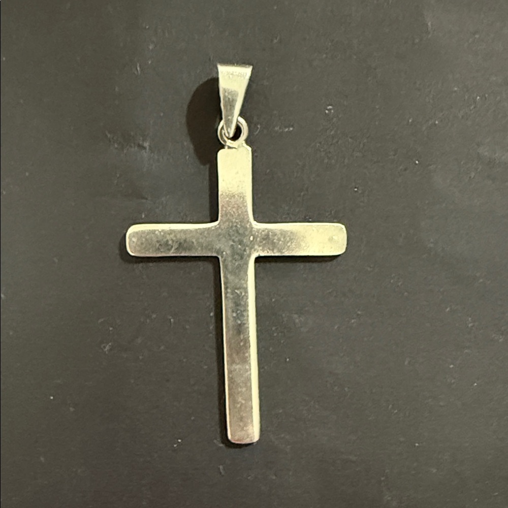 950 sterling silver cross pendant: Catholic pendant for men Made in Perú